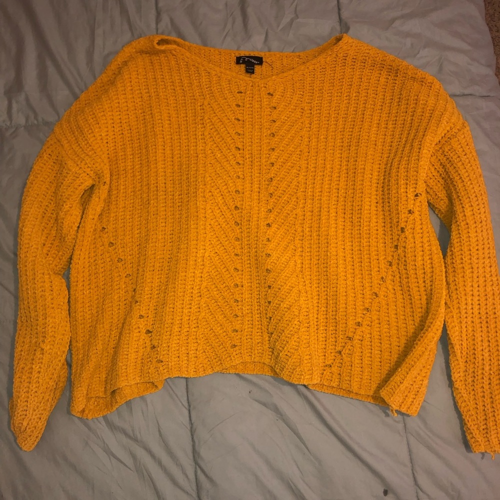 yellow knit sweater